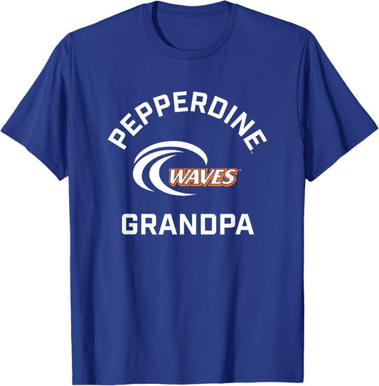 Pepperdine University Waves Arched Grandpa T-Shirt - T-Shirt | Royal