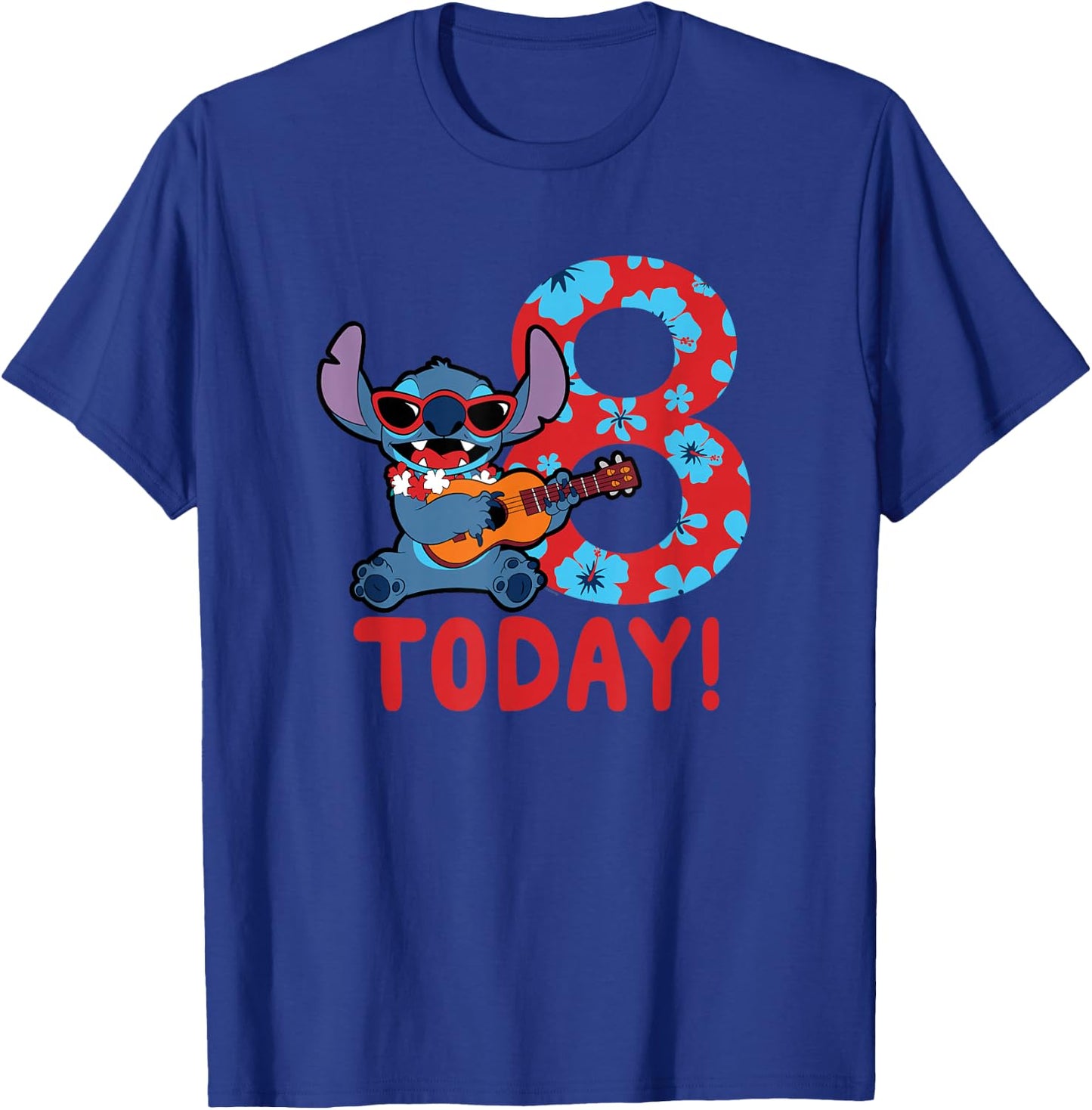 Disney Lilo & Stitch Tropical Birthday 8 Years Old Today T-Shirt - T-Shirt | Royal