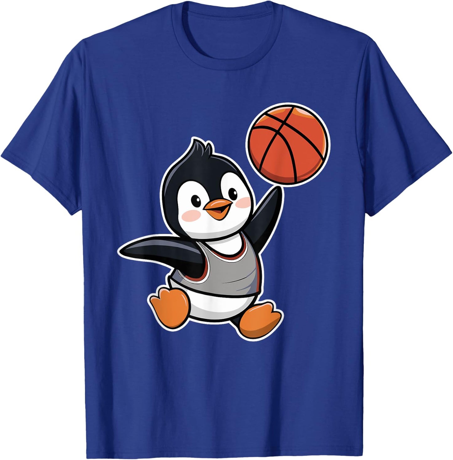 Penguin Playing Basketball Cute Animal Basketball Player T-Shirt - T-Shirt | Royal