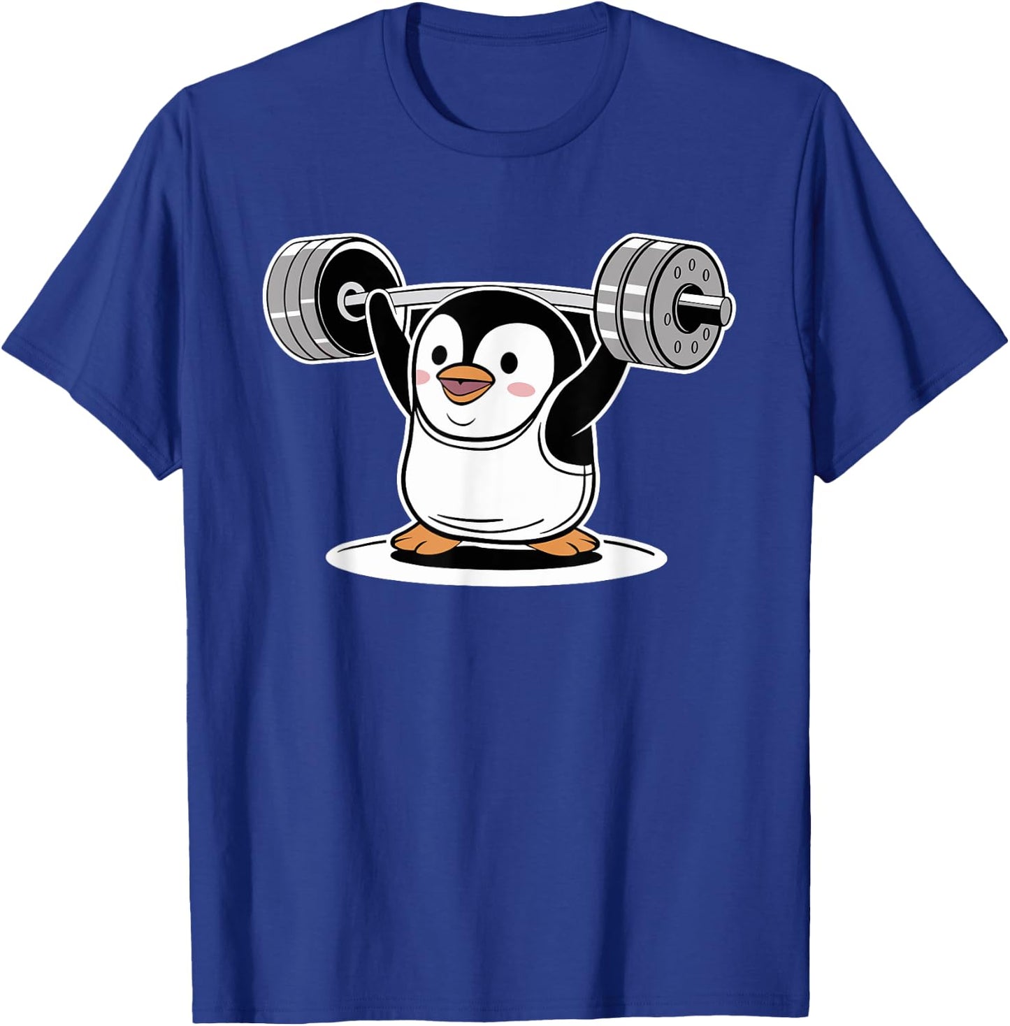 Cute Penguin Weightlifting Fitness Sport Gym Weightlifter T-Shirt - T-Shirt | Royal