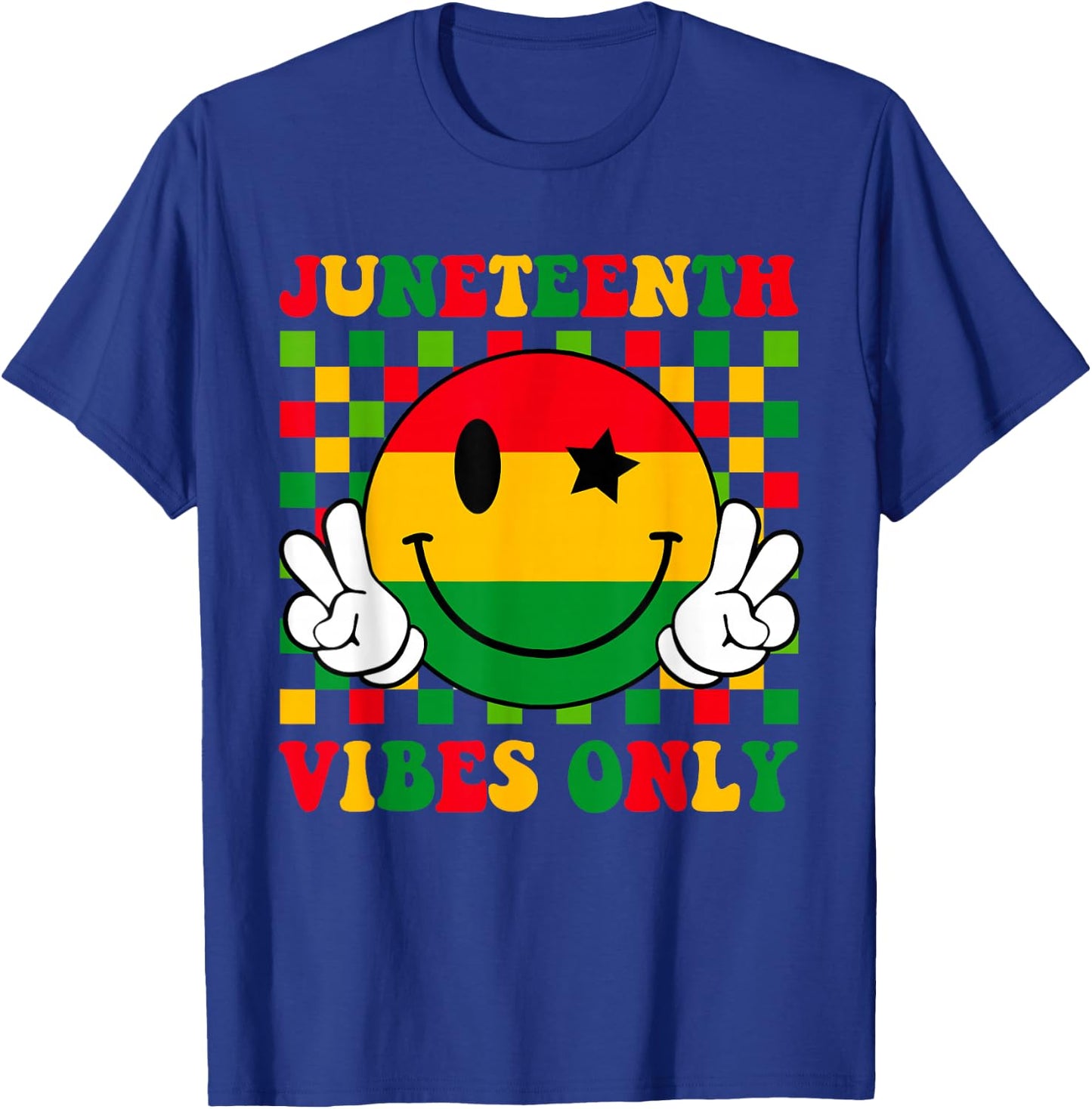 Juneteenth Vibes Only 1865 African Smile Face Girls T-Shirt - T-Shirt | Royal
