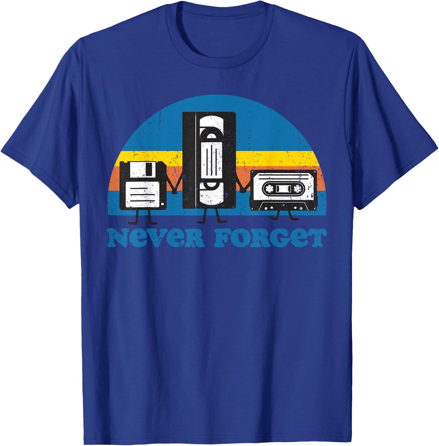 Never Forget Cassette Tape VHS Gamer Old School T-Shirt - T-Shirt | Royal