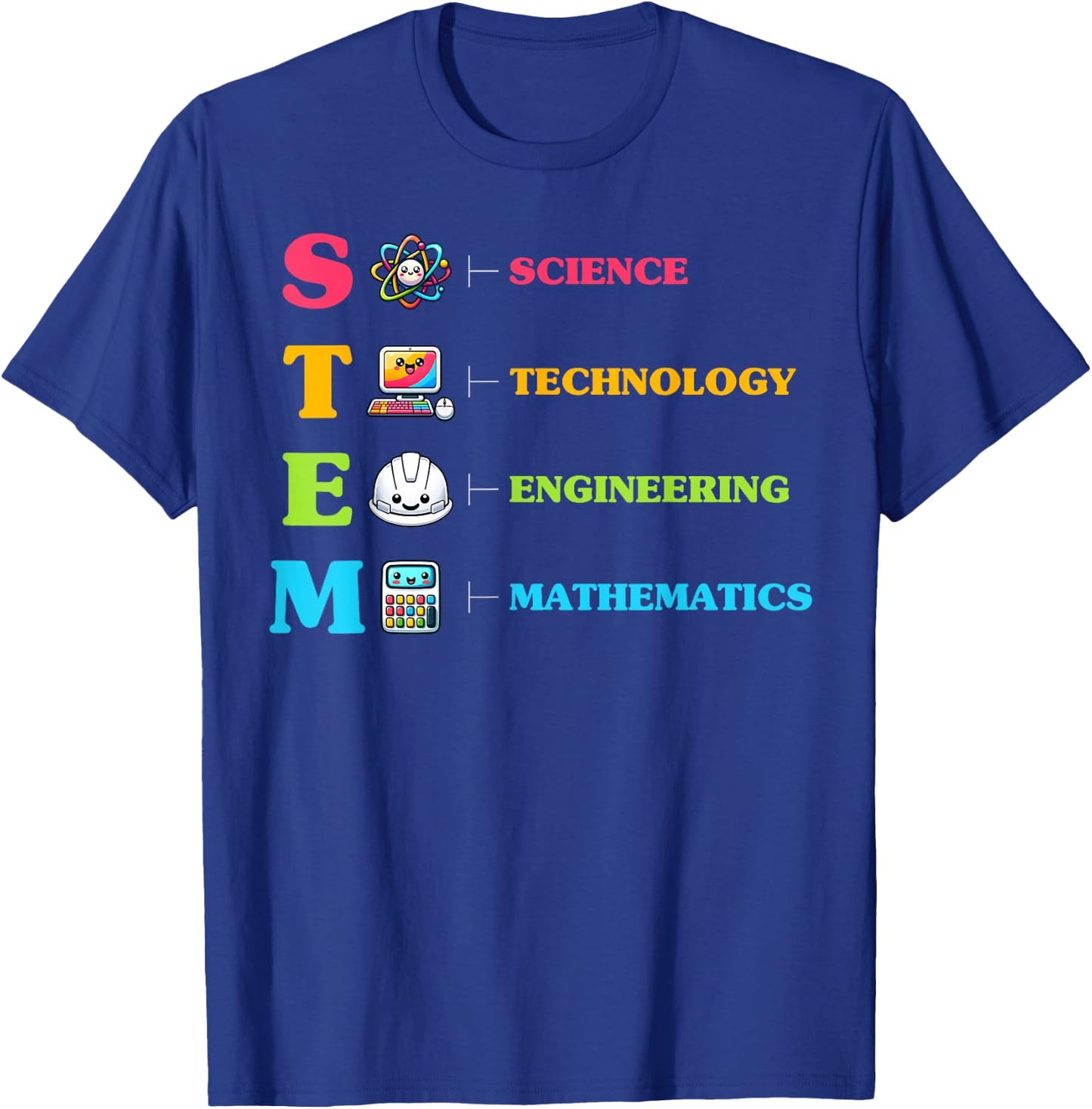 STEM Science Technology Engineering Math Geek Nerd T-Shirt - T-Shirt | Royal