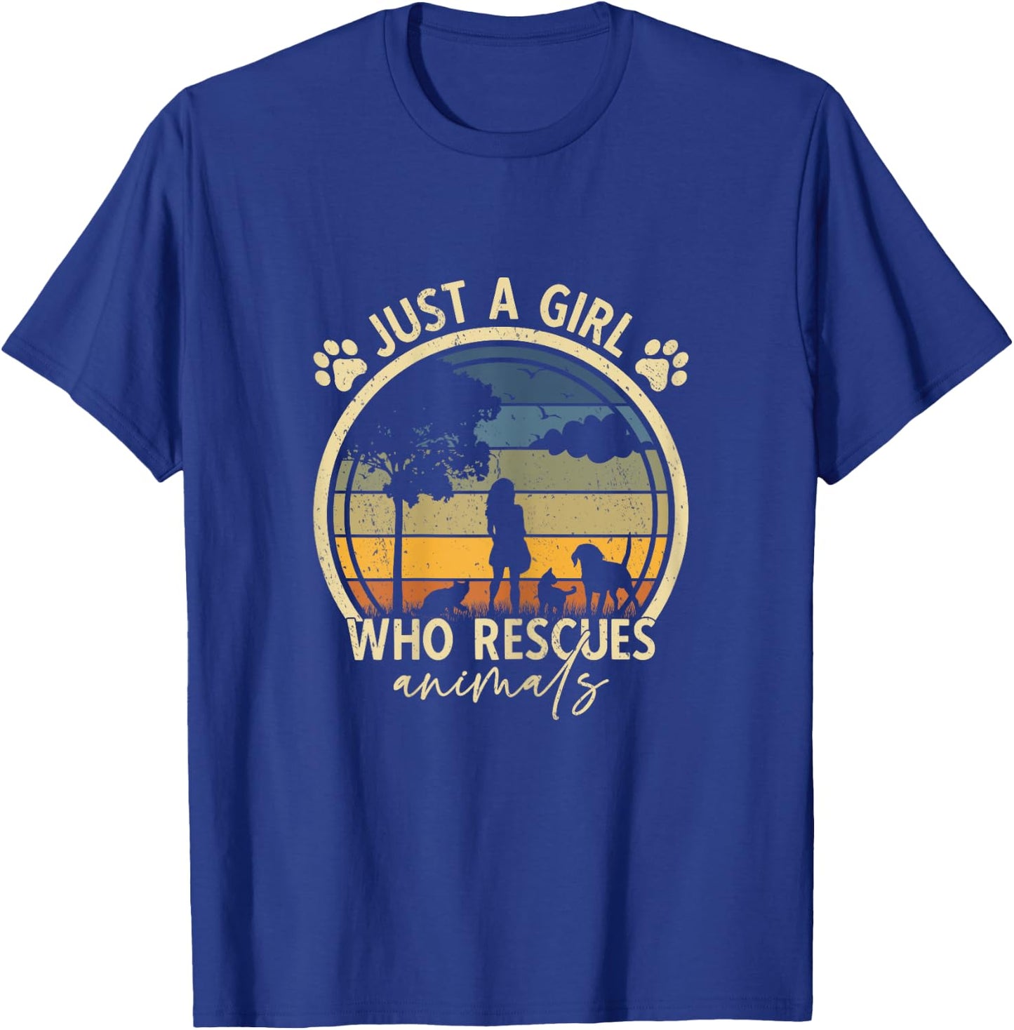 Rescue Animals Dog Cat Just a girl who rescues animals T-Shirt - T-Shirt | Royal