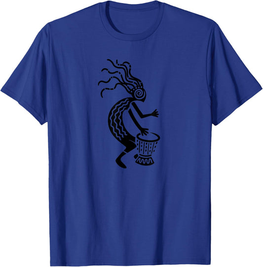 Kokopelli God with Drum Symbol of Fertility and Joy T-Shirt - T-Shirt | Royal