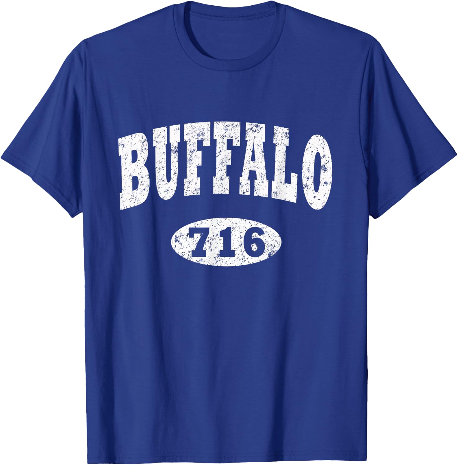 Buffalo 716 Shirt. Vintage BFLO WNY Distressed B-Lo T-Shirt - T-Shirt | Royal