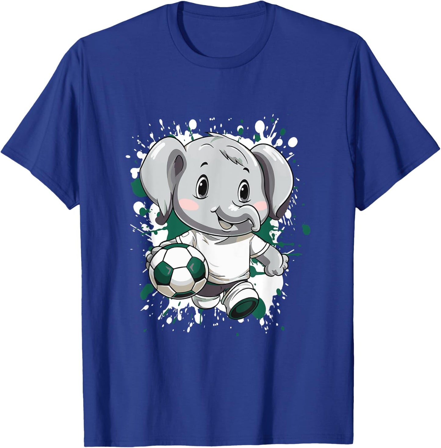 Elephant Playing Soccer | Comic Soccer Team T-Shirt - T-Shirt | Royal