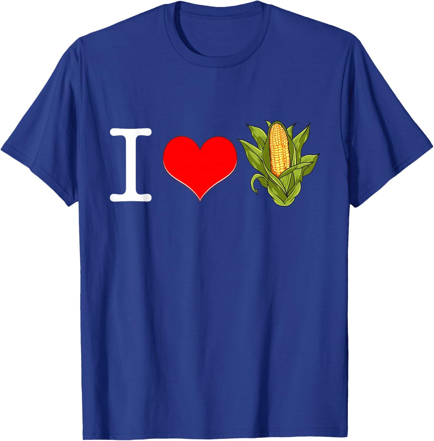 I Love Corn Cob Lover Heart Maize Food Farmer Men Women Kids T-Shirt - T-Shirt | Royal