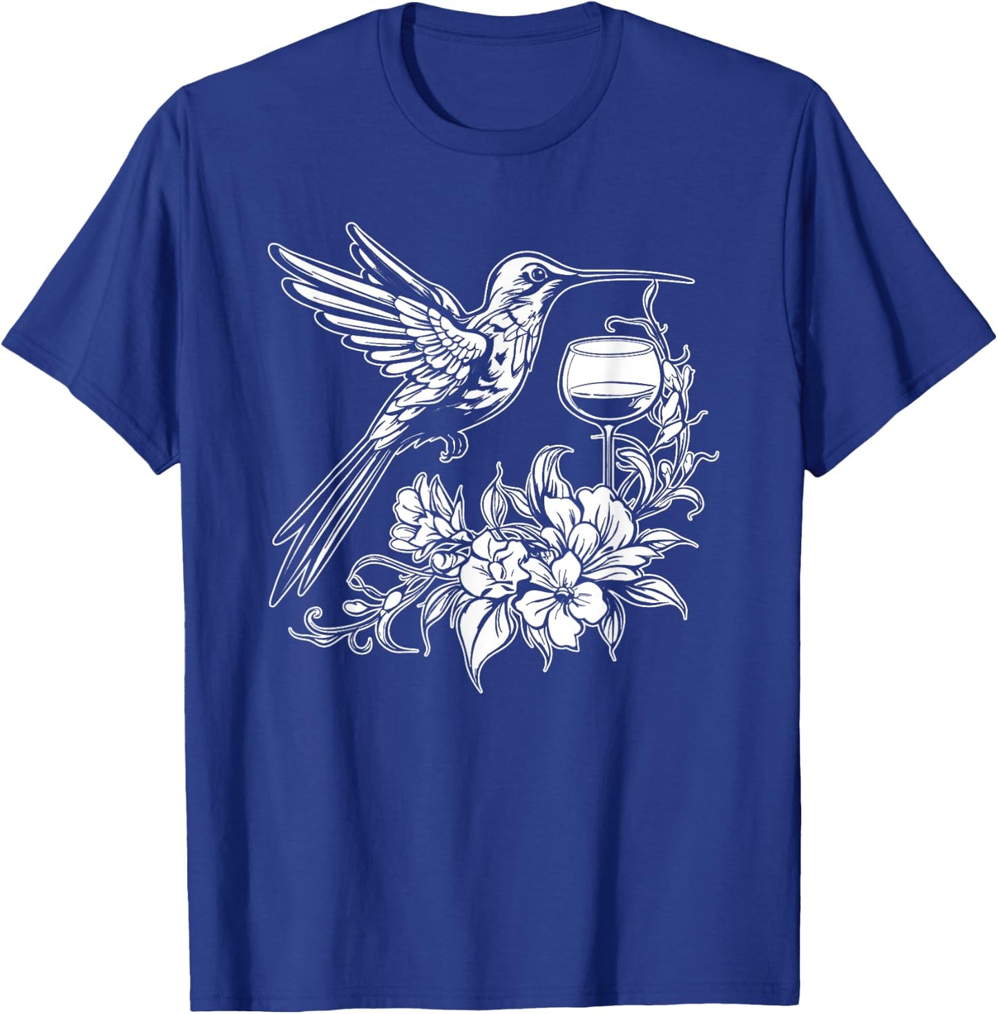 Hummingbird Ornithology Birds Nature Hummingbird Wine Glass T-Shirt - T-Shirt | Royal