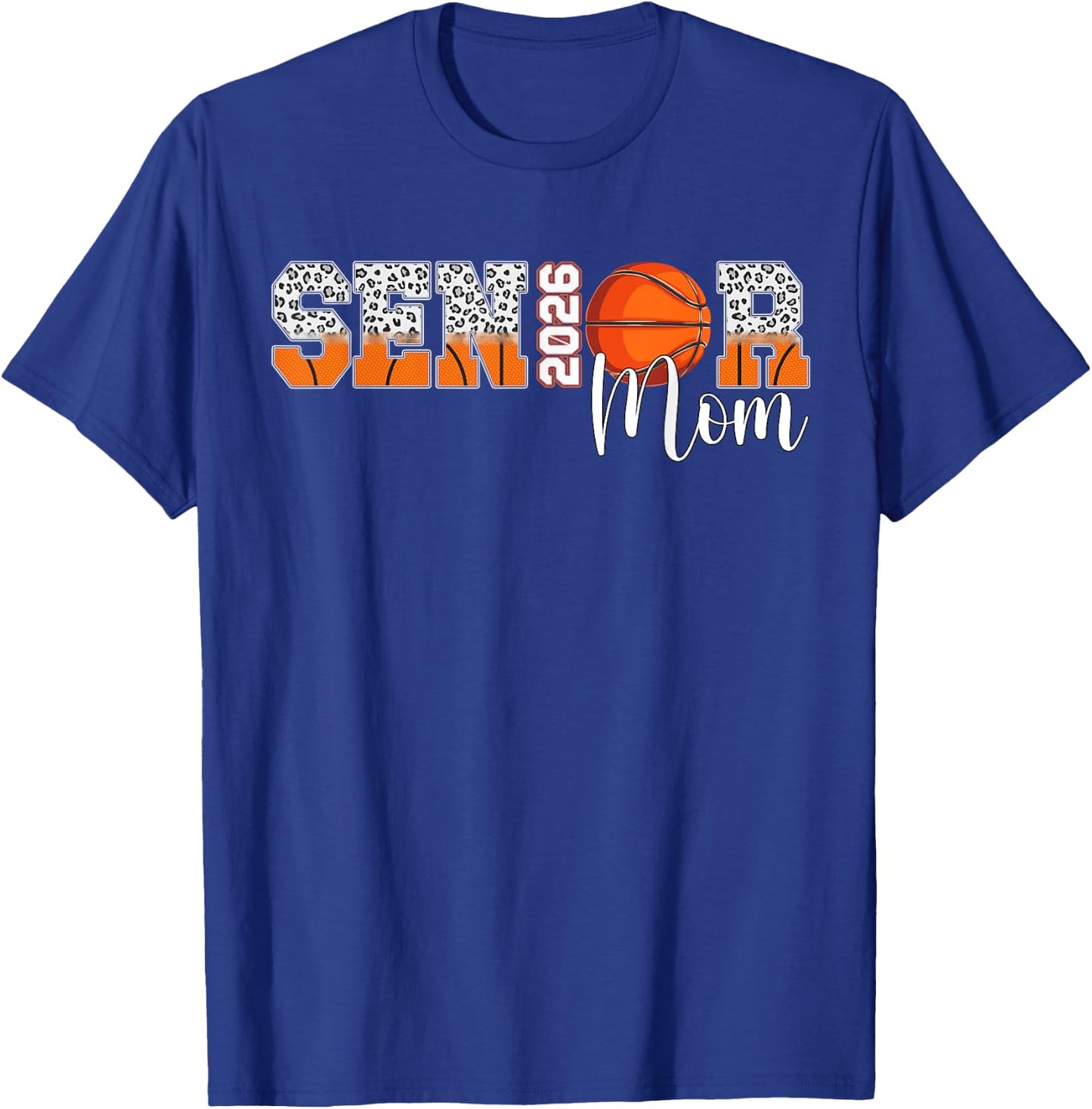 Basketball Senior Mom 2026 Basketball Senior Mama Leopard T-Shirt - T-Shirt | Royal