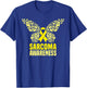 Yellow Butterfly Ribon Sarcoma Bone Cancer Awareness Support T-Shirt - T-Shirt | Royal