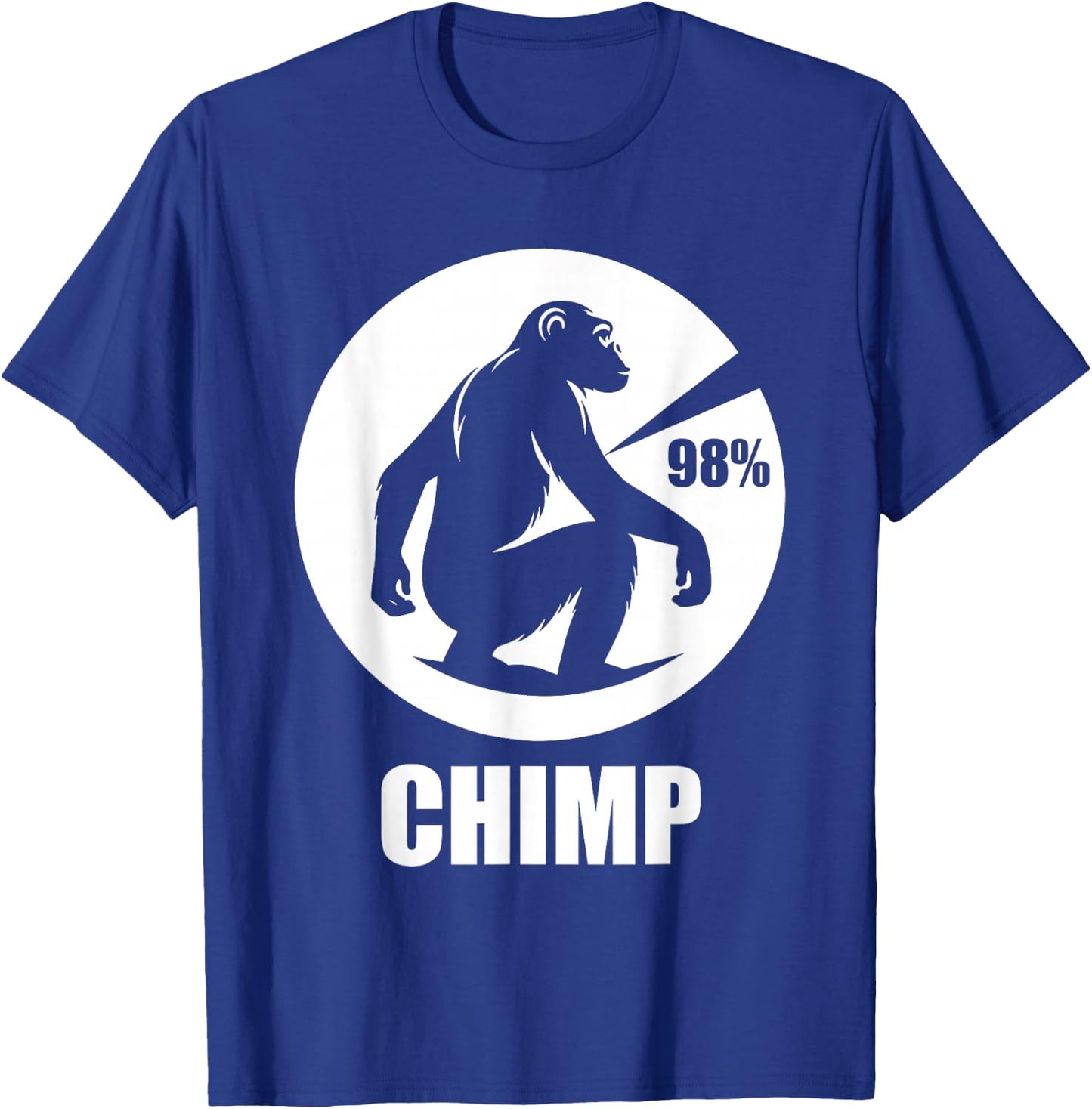 Chimp 98% Funny Chimpanzee Monkey T-Shirt - T-Shirt | Royal