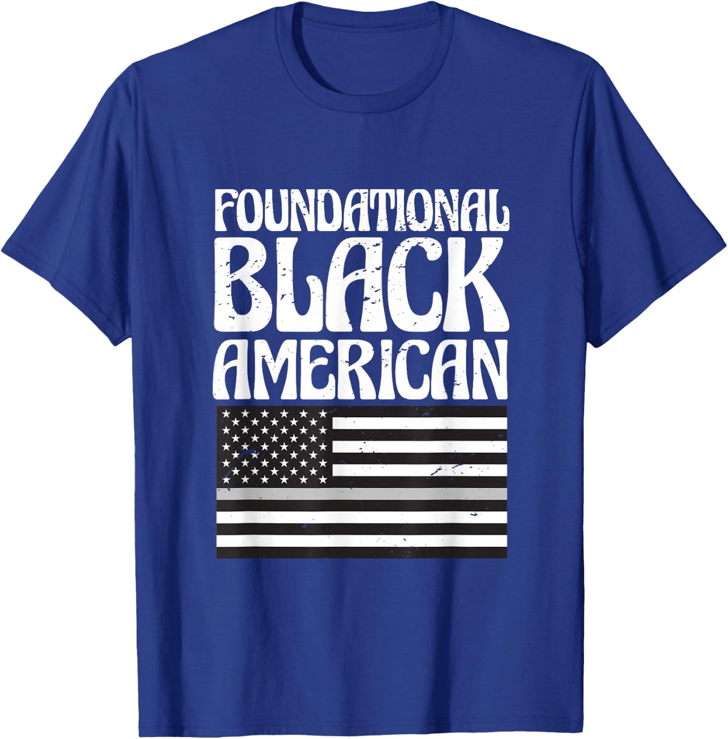 Black History Month Flag Foundational Black American T-Shirt - T-Shirt | Royal