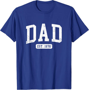 Dad Est 1976 Fathers Day Idea for Daddy T-Shirt - T-Shirt | Royal