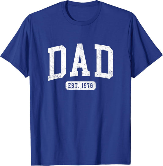 Dad Est 1976 Fathers Day Idea for Daddy T-Shirt - T-Shirt | Royal
