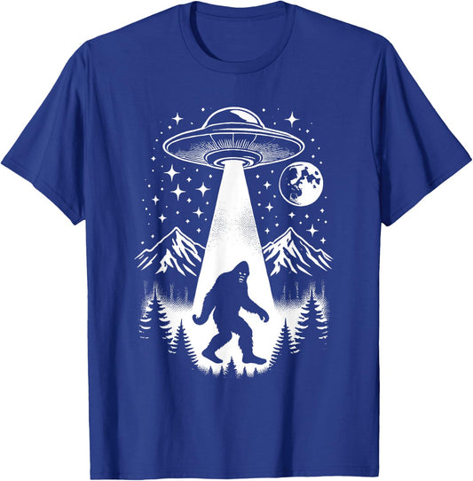 Funny Bigfoot UFO Abduction Sasquatch Alien Extraterrestrial T-Shirt - T-Shirt | Royal