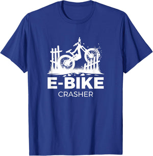 Funny E-Bike Crasher Ebike T-Shirt - T-Shirt | Royal