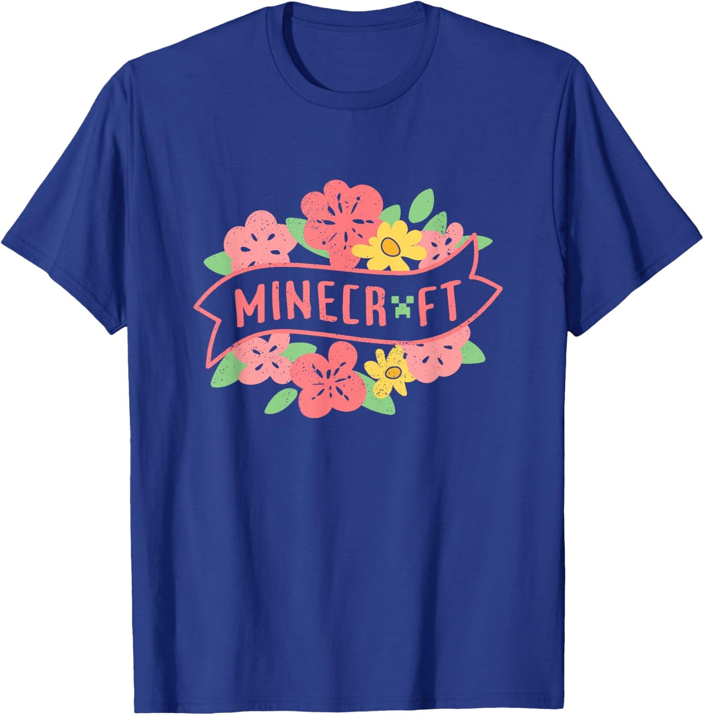Minecraft Spring Floral Pastel Logo T-Shirt - T-Shirt | Royal