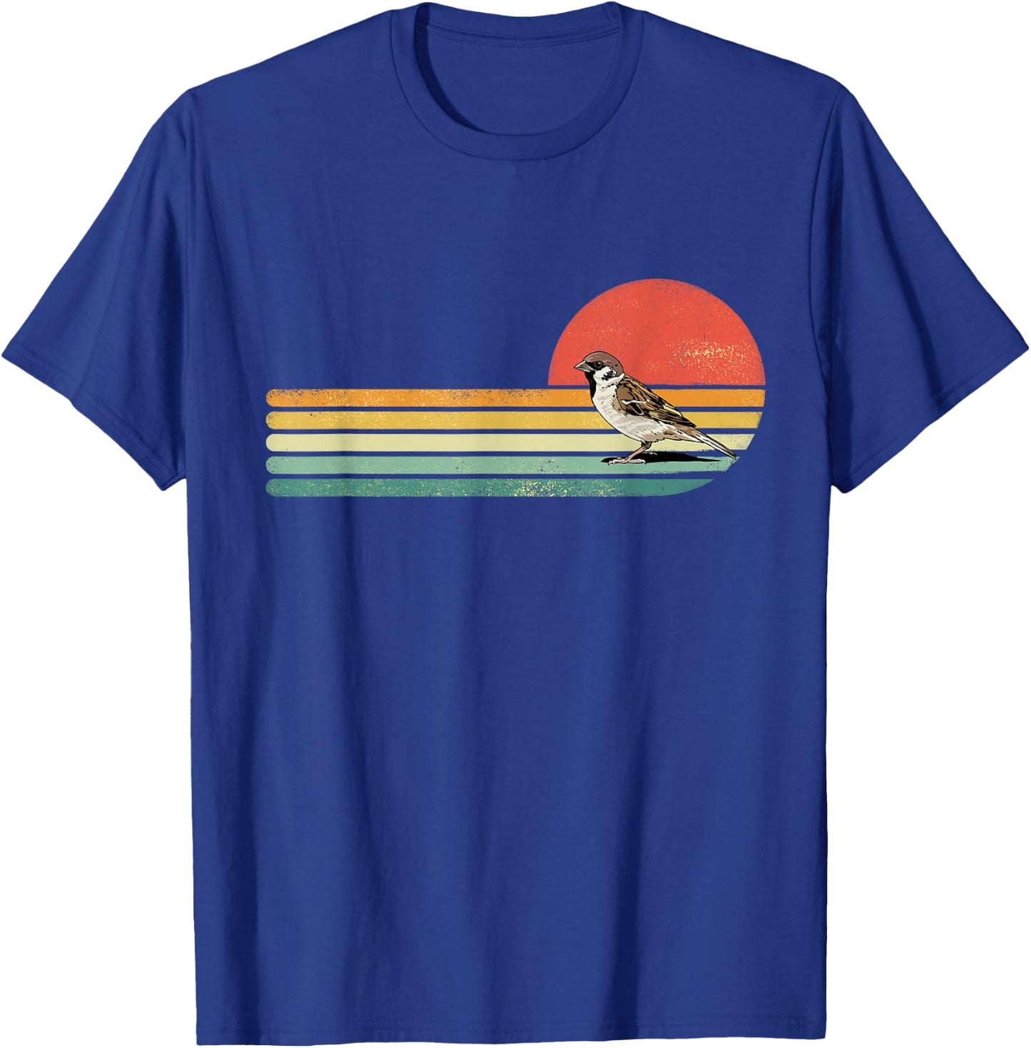 Retro Vintage House Sparrow Bird Animal Bird Lover Birders T-Shirt - T-Shirt | Royal