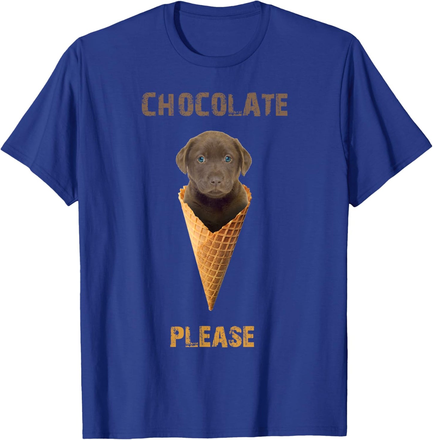 Chocolate Lab shirt Waffle Cone Ice Cream Cute Puppy Women Girls Kids T-Shirt - T-Shirt | Royal