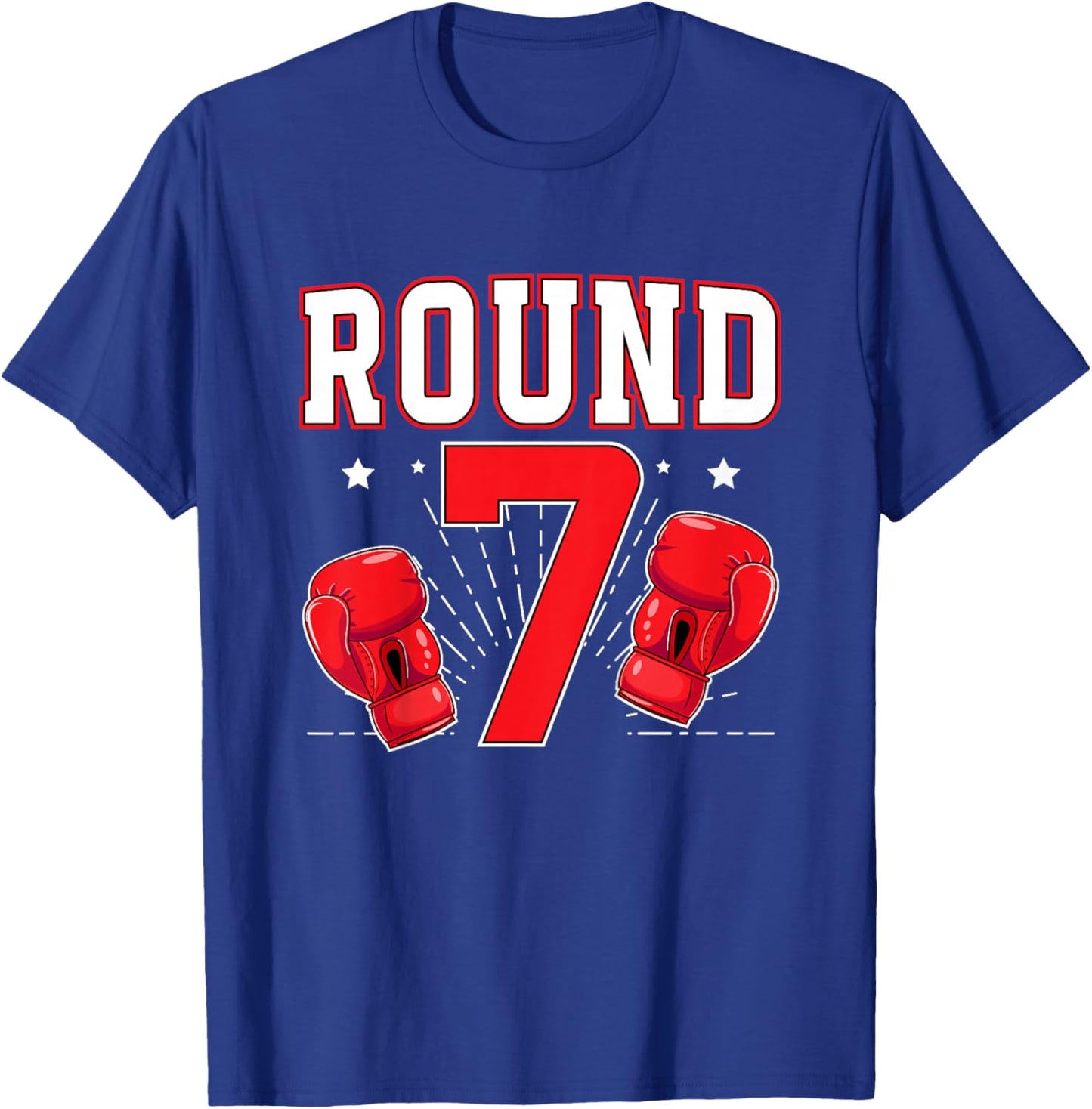 Kids 7th Boxing Birthday Party Seven Year Old Boxer Birthday T-Shirt - T-Shirt | Royal