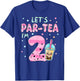 Let's Par-tea I'm 2 Years Old 2nd Birthday Bubble Boba Tea T-Shirt - T-Shirt | Royal