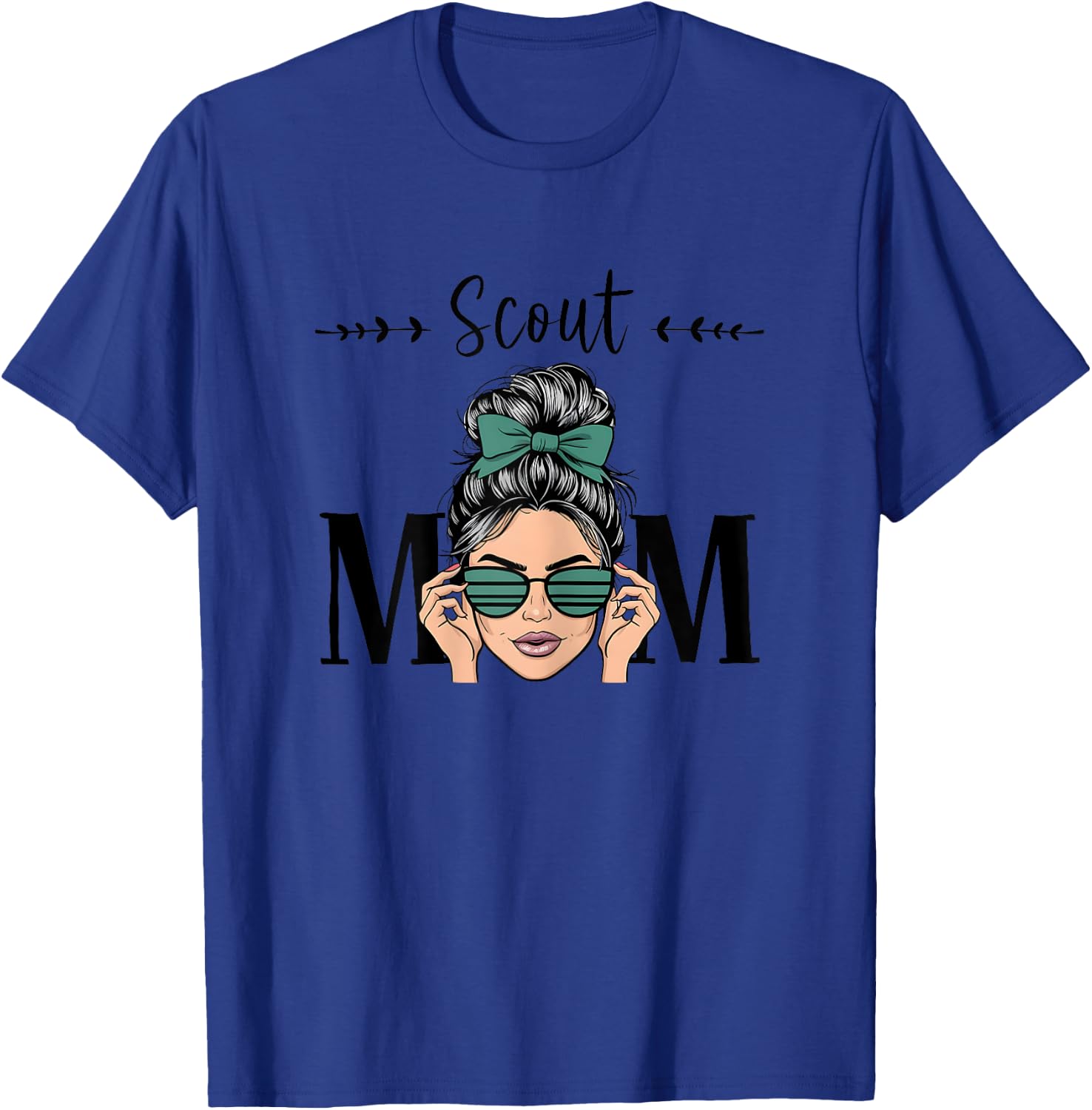 Scout Mom Life Messy Bun Hair Scouting T-Shirt - T-Shirt | Royal