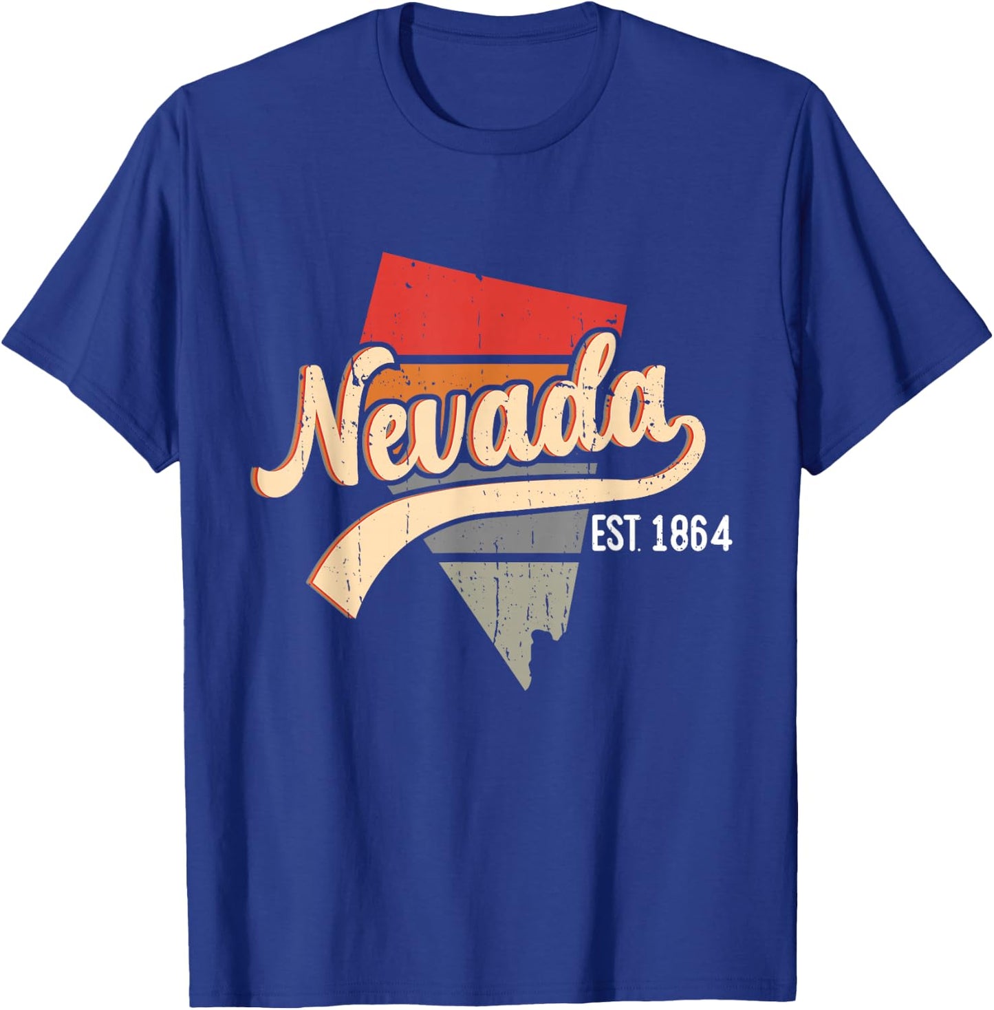 Nevada Home State NV Sunburst Vintage Retro Design T-Shirt - T-Shirt | Royal