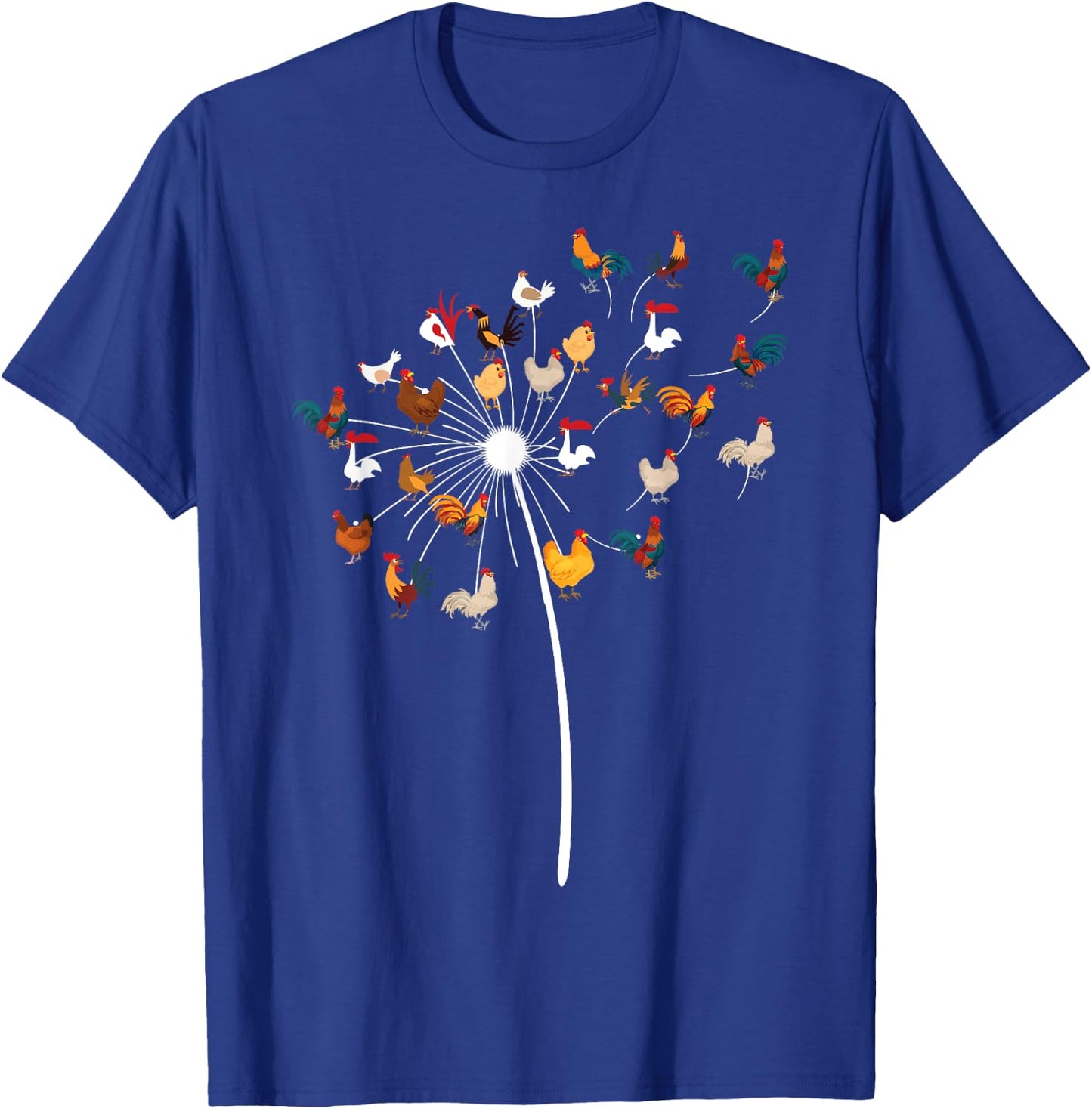 Funny Dandelion Chicken Novelty Gift Fowl Lover Men Women T-Shirt - T-Shirt | Royal