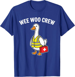 Wee Woo Crew Duck Safety Vest First Aid Meme T-Shirt - T-Shirt | Royal
