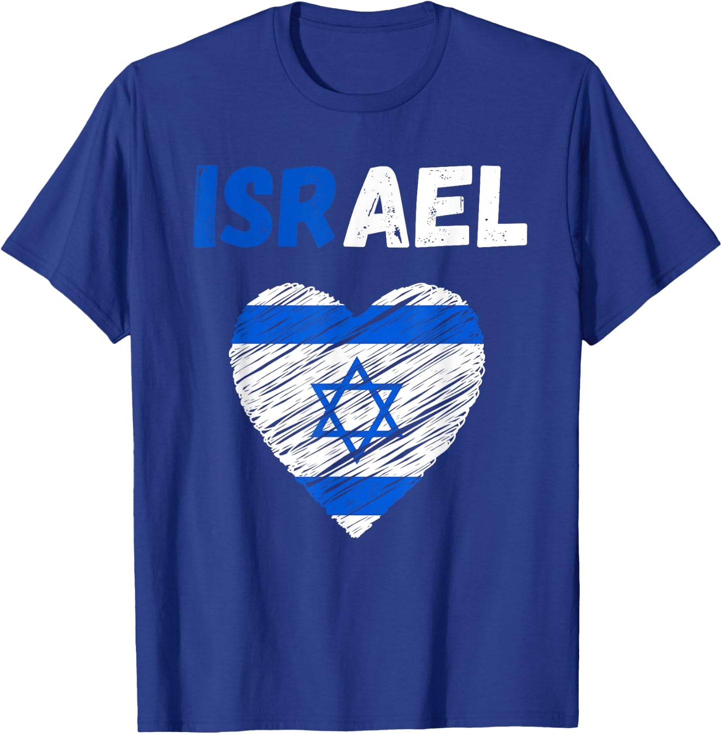 Israel Flag Holiday Israel Heart Israeli Flag T-Shirt - T-Shirt | Royal