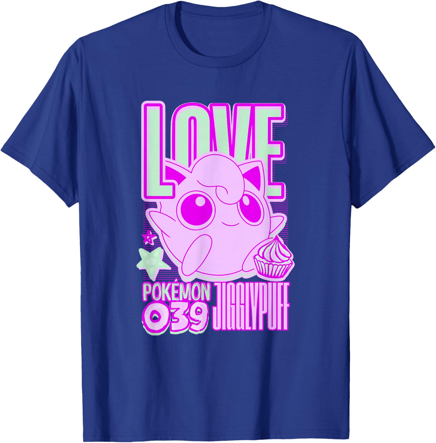 Pokémon Jigglypuff Love Neon Pink Cute Pocket Monster T-Shirt - T-Shirt | Royal