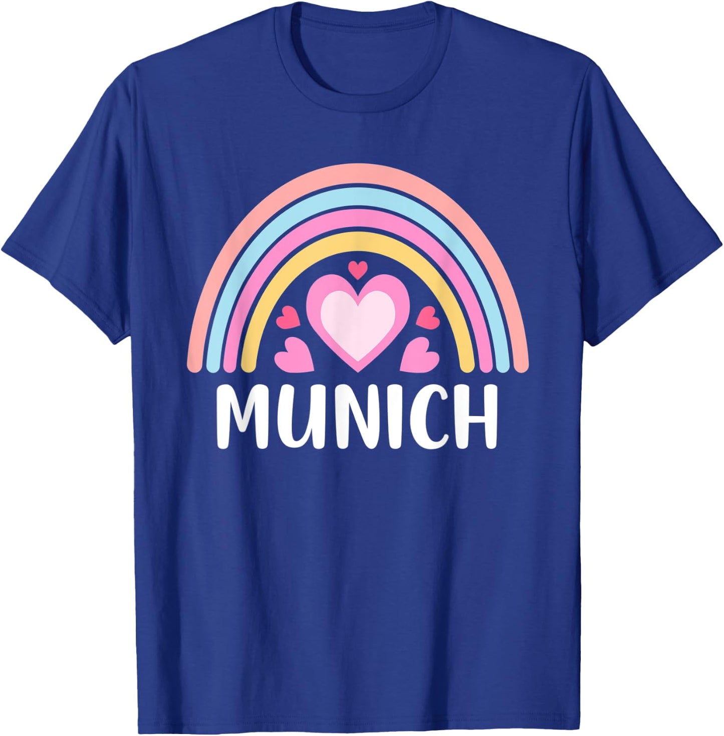 Munich Germany Rainbow Hearts T-Shirt - T-Shirt | Royal