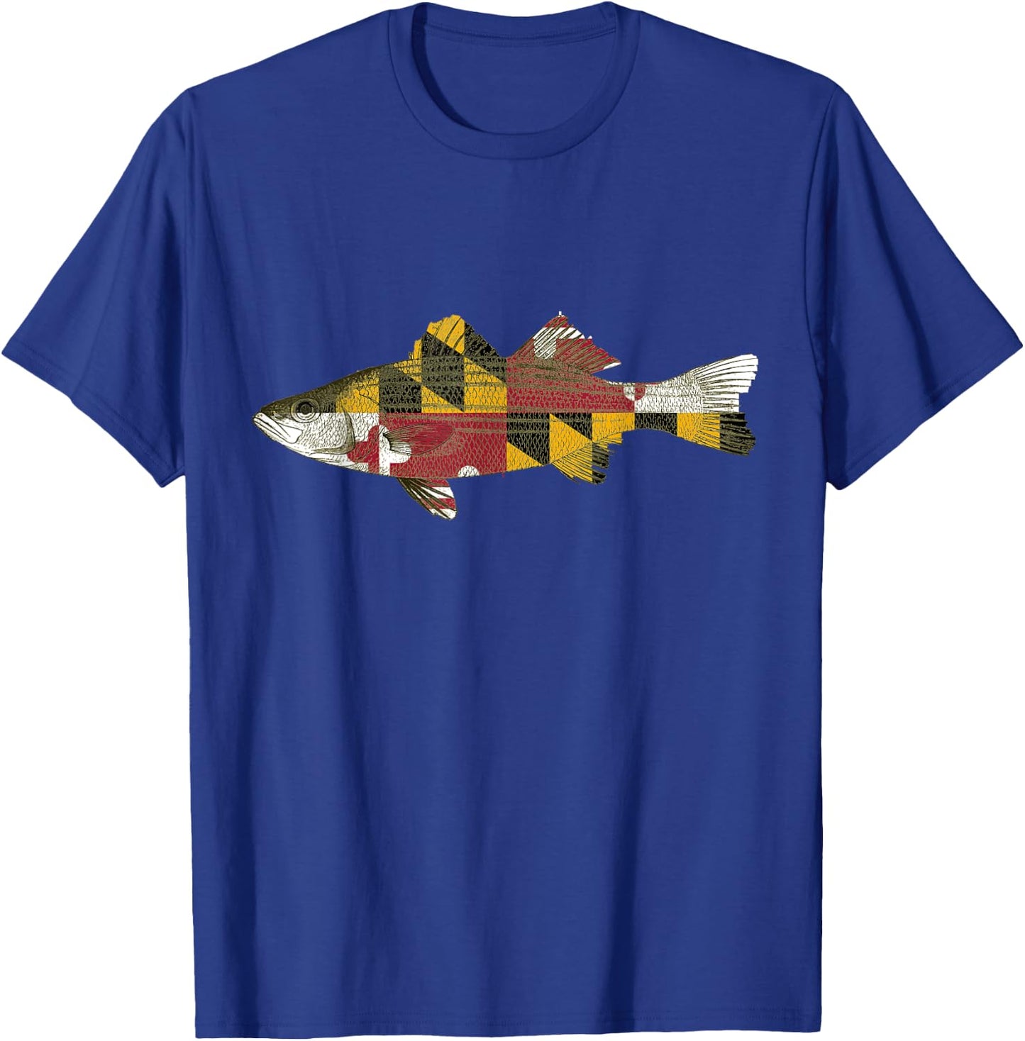 Maryland Rockfish State Flag MD Fishing Shirt T-Shirt - T-Shirt | Royal