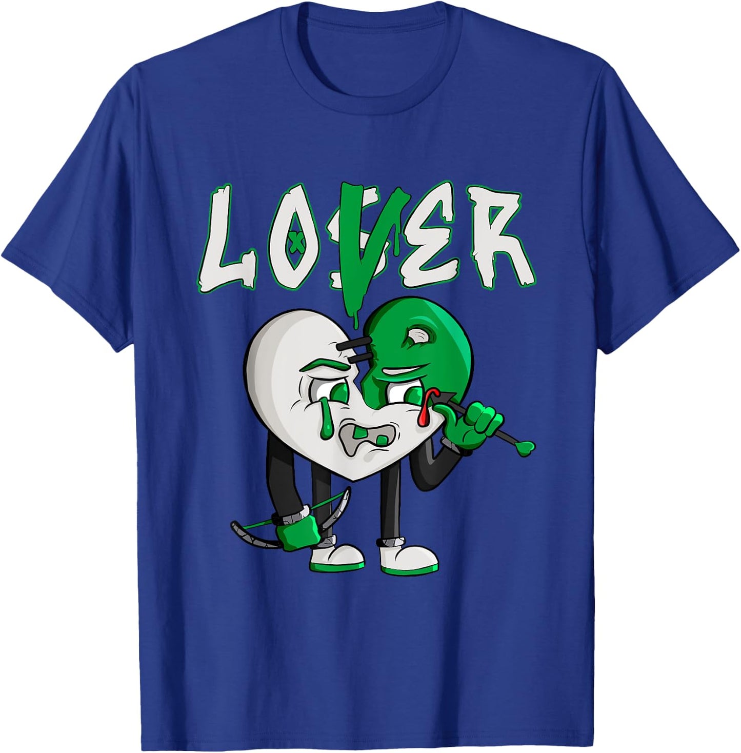 Loser Love Drip Heart Matching Lucky Green White T-Shirt - T-Shirt | Royal