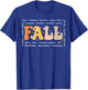 Fall Words Hello Fall Autumn Thanksgiving Pumpkin Season T-Shirt - T-Shirt | Royal