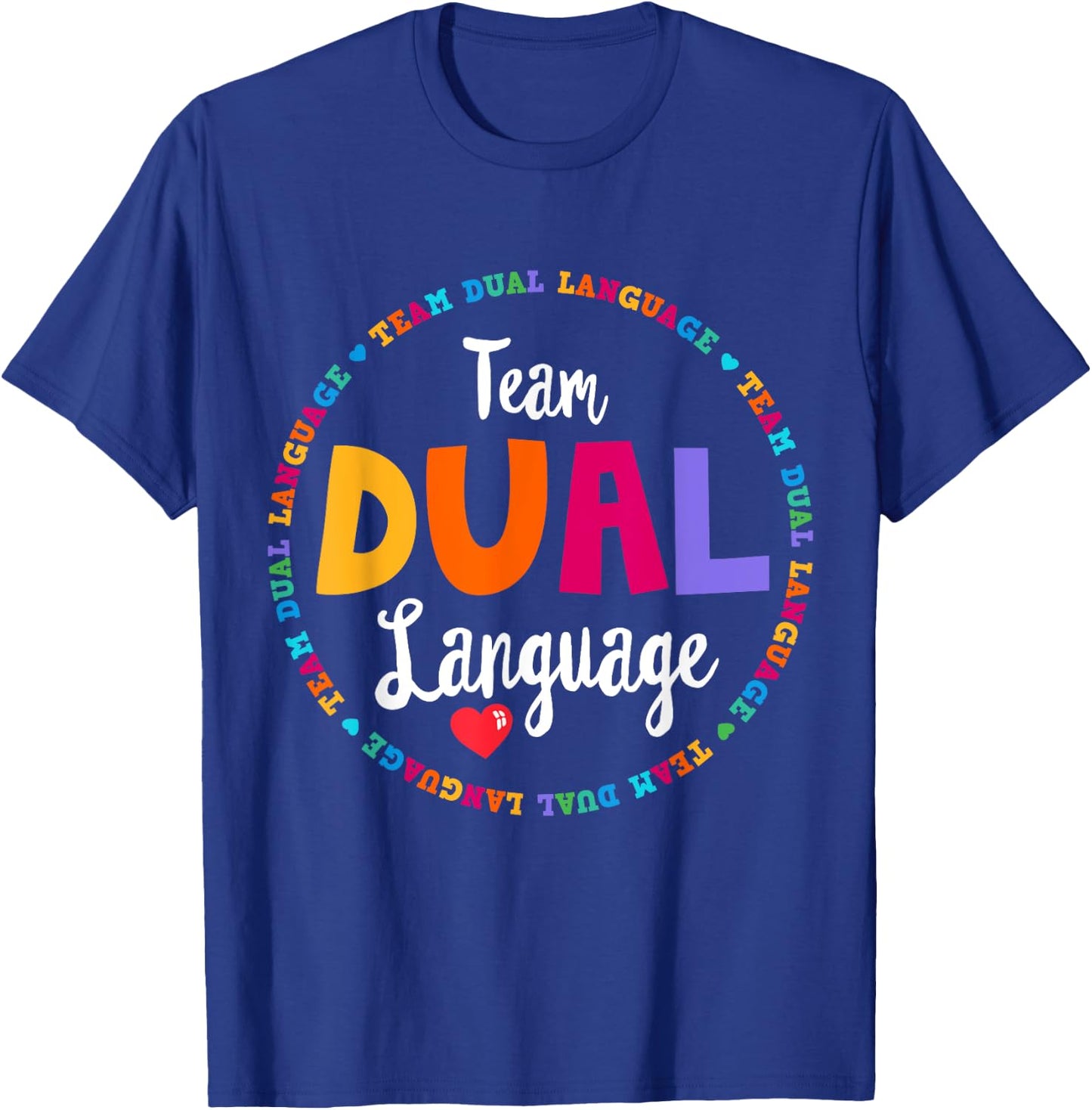 Cute Back to School Squad Team Dual Language Teachers Women Girls Kids T-Shirt - T-Shirt | Royal