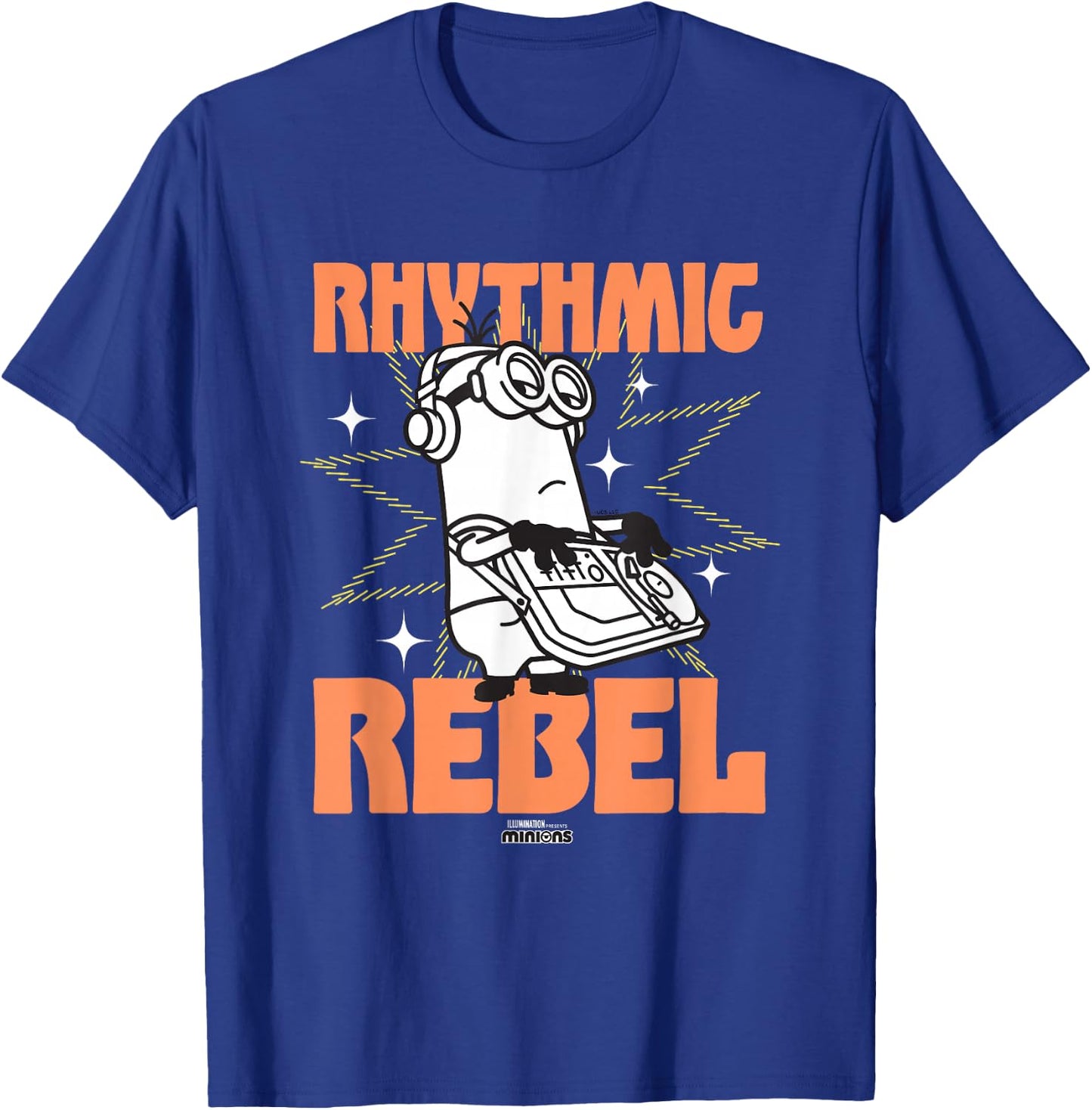 Minions Rhythmic Rebel Kevin The Minion Vintage DJ Logo T-Shirt - T-Shirt | Royal