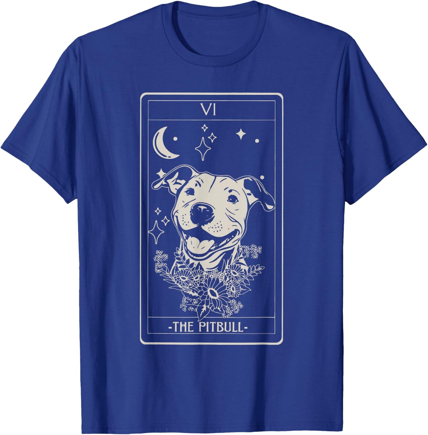 Pitbull Tarot Card Pitbull Lover Pittie Dog Mom Women Men T-Shirt - T-Shirt | Royal