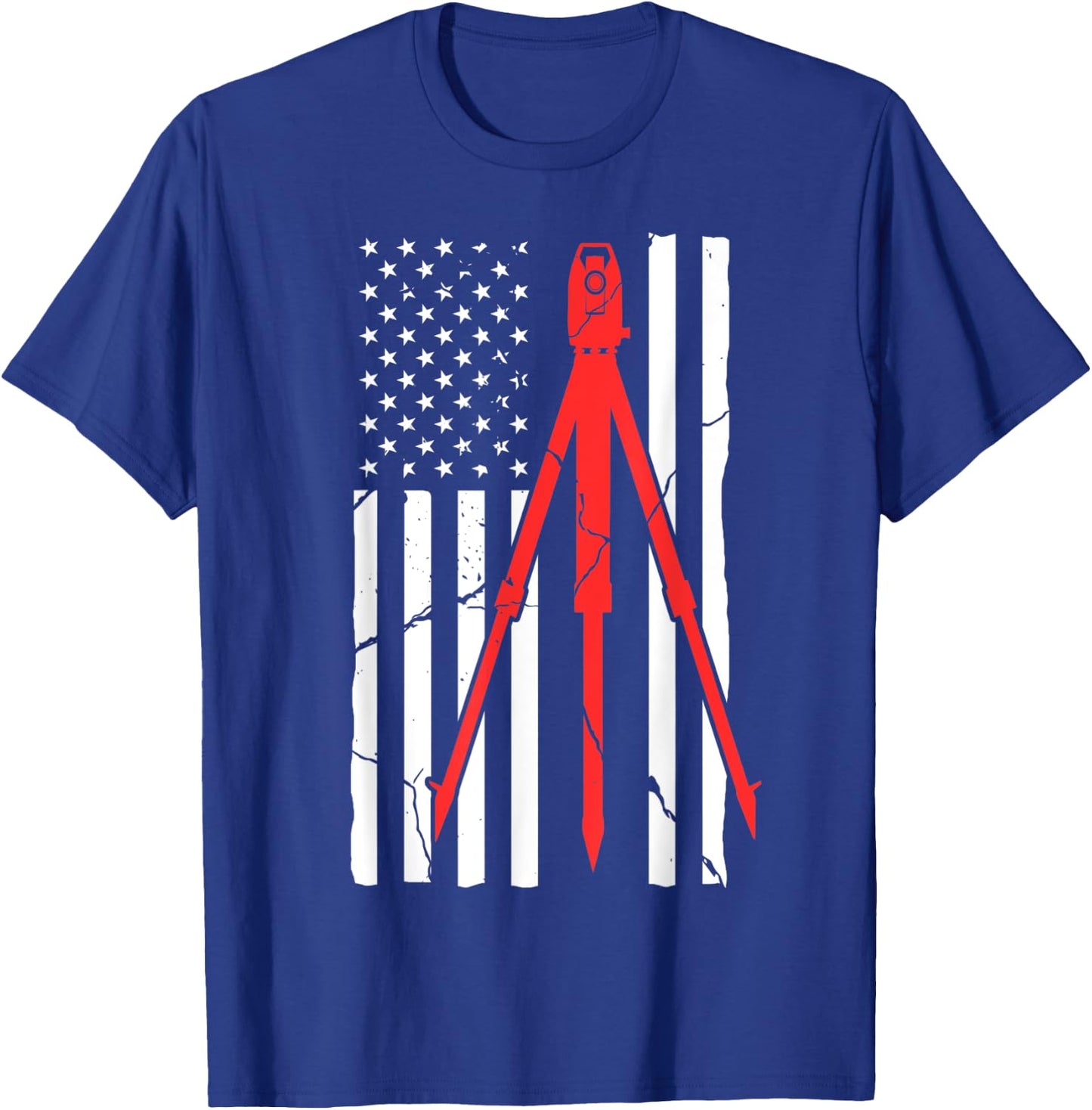 Land Surveying Flag Equipment Funny Surveyor Gifts T-Shirt - T-Shirt | Royal