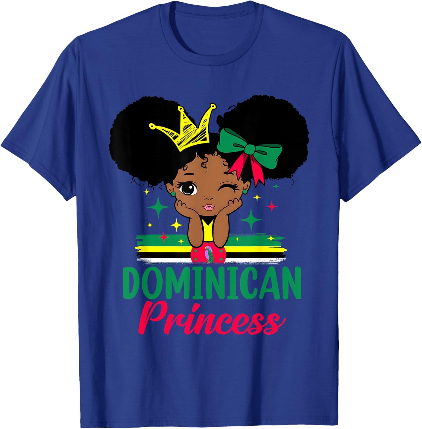 Dominician Princess Dominica Girl Melanin Dominician Flag T-Shirt - T-Shirt | Royal
