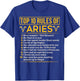 Top 10 Rules Of Aries Ram Astrology Sign Birthday T-Shirt - T-Shirt | Royal