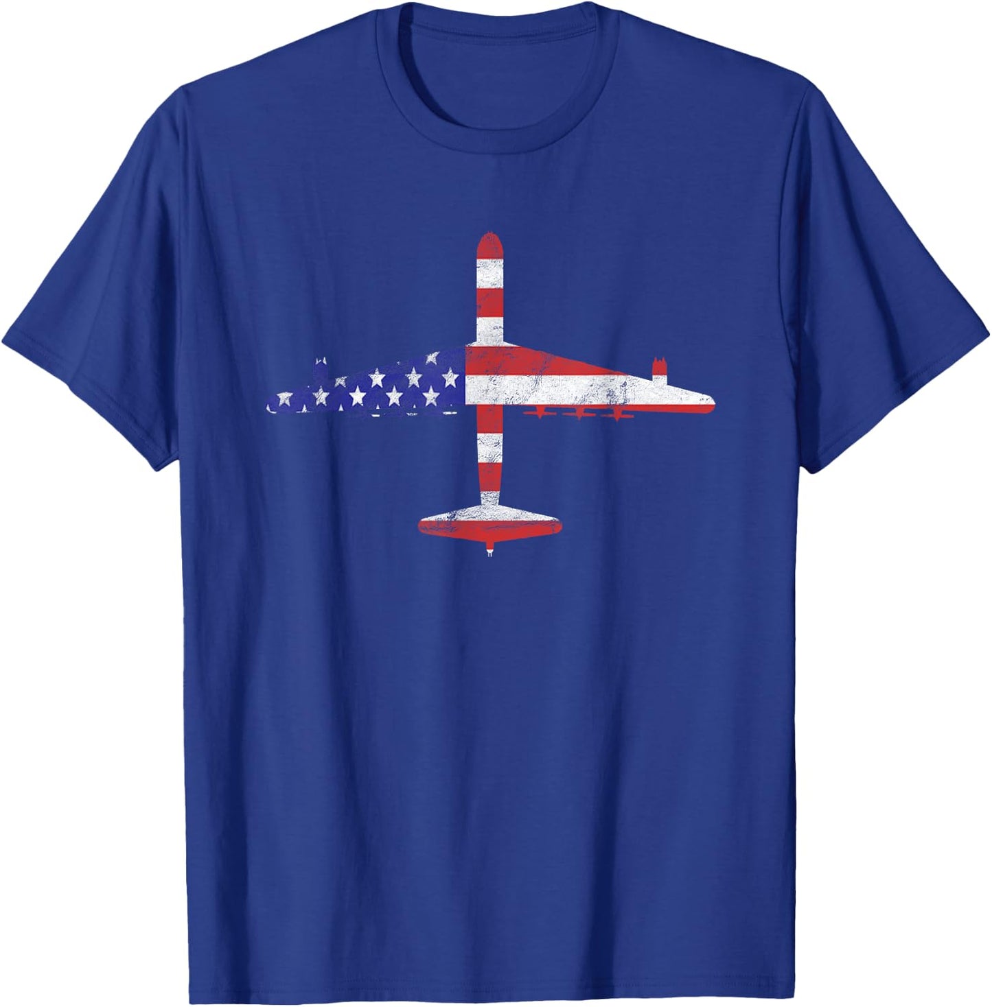 B-36 Peacemaker Cold War Bomber Airplane American Flag Men T-Shirt - T-Shirt | Royal