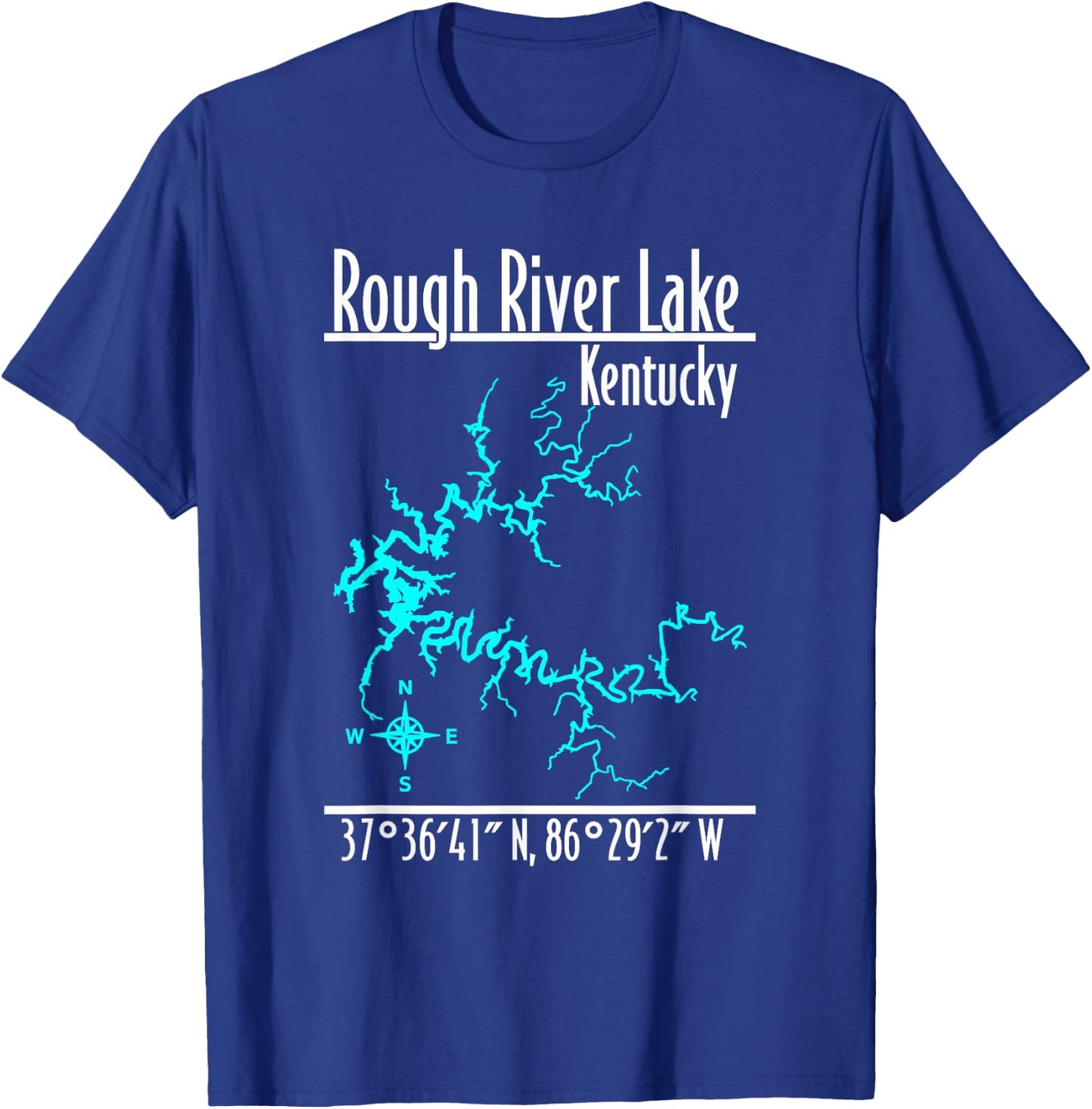 Modern Rough River Lake, Kentucky T-Shirt - T-Shirt | Royal