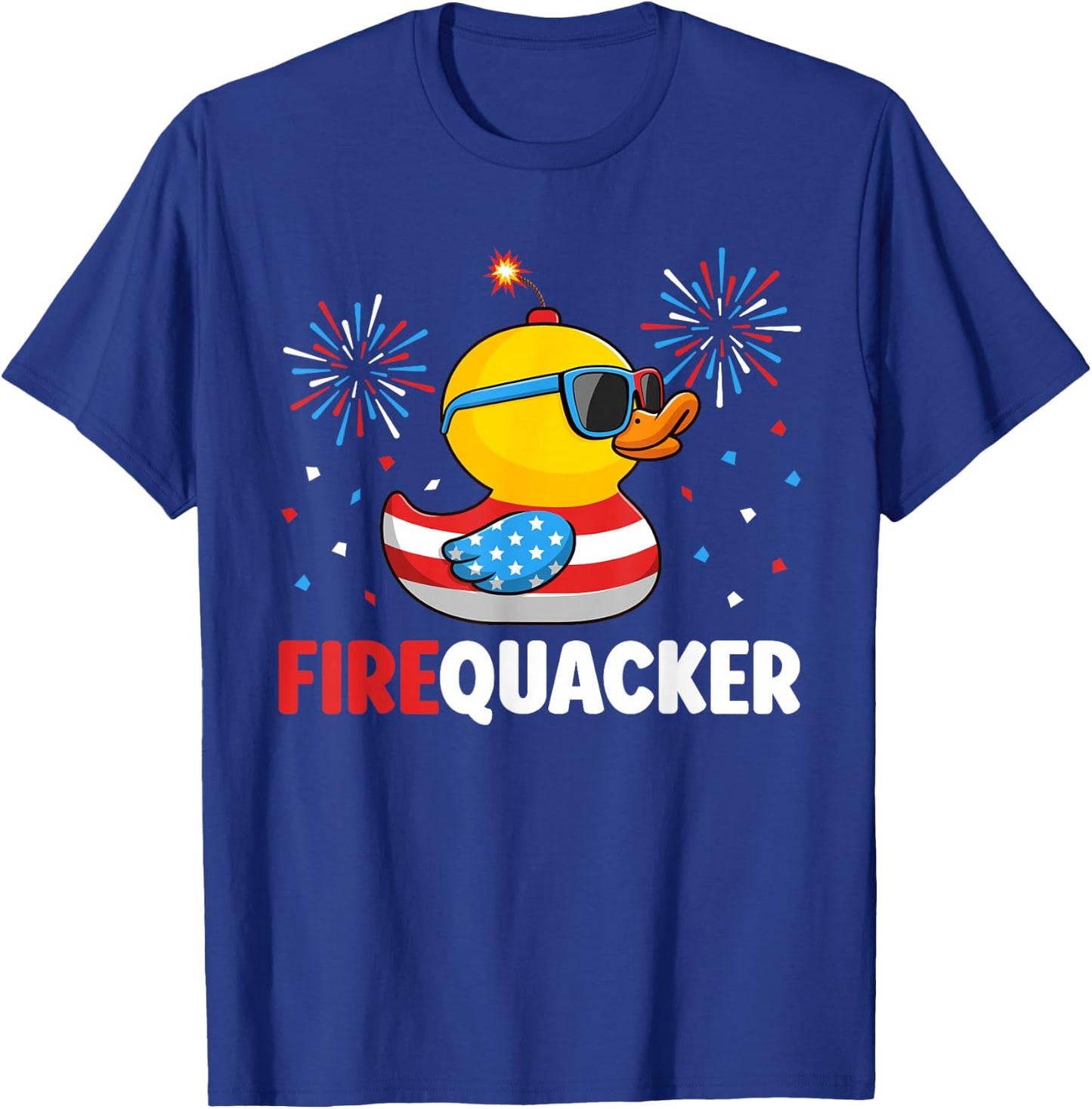 4th of July Duck Firequacker Patriotic Fourth of July Funny T-Shirt - T-Shirt | Royal