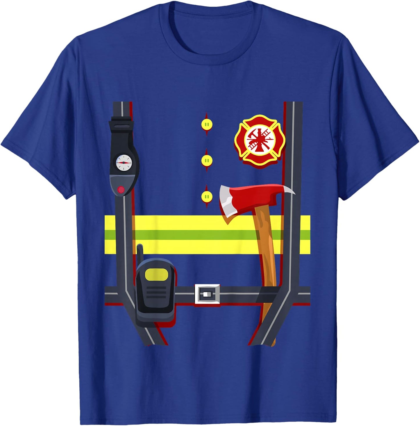 Kids Firefighter Halloween Costume Boys Girls Kids Fire Chief T-Shirt - T-Shirt | Royal