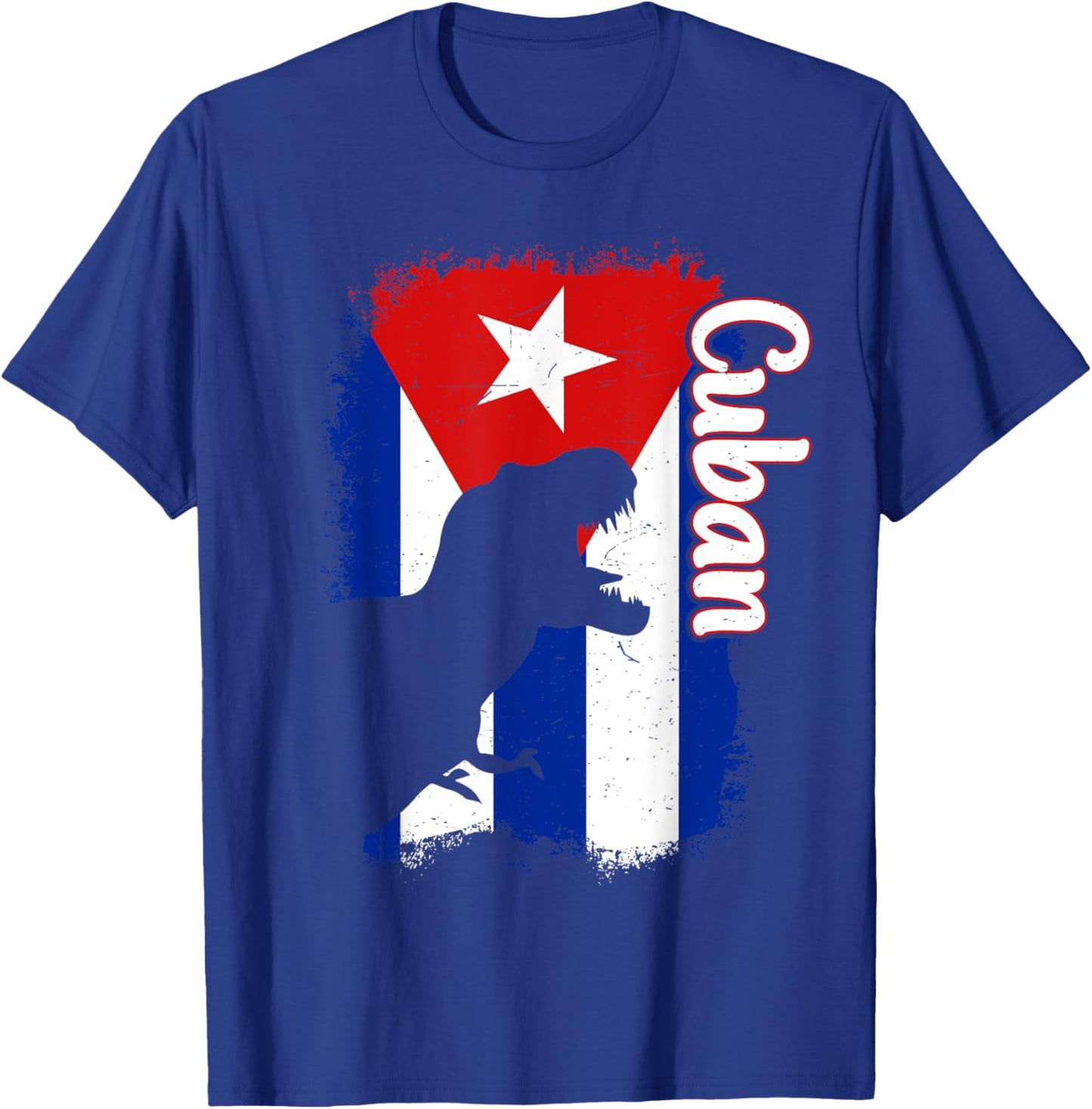 Boys Cubanita Cuba Flag Cuban Dino Kids Hispanic Heritage T-Shirt - T-Shirt | Royal