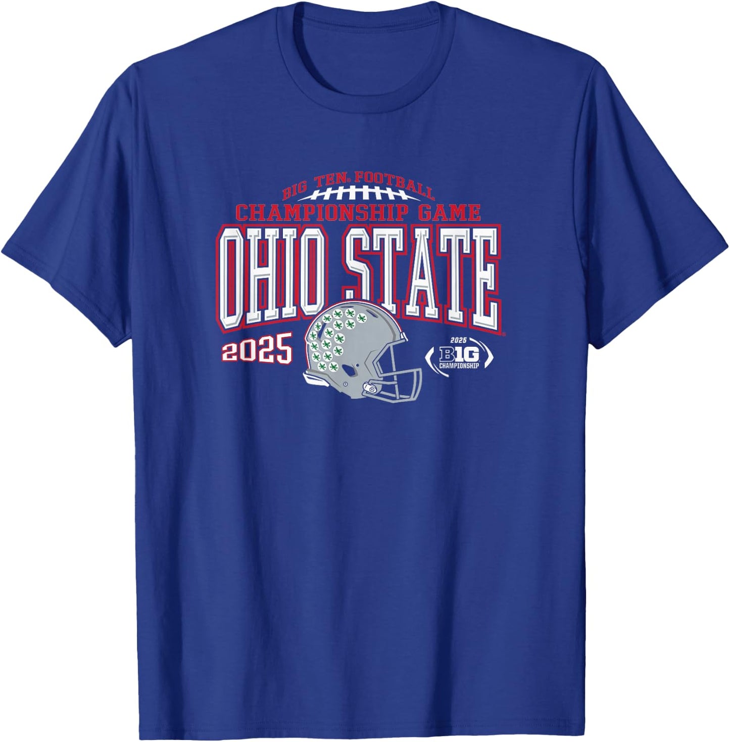 Ohio State Buckeyes Big Ten Championship 2025 Football Black T-Shirt - T-Shirt | Royal