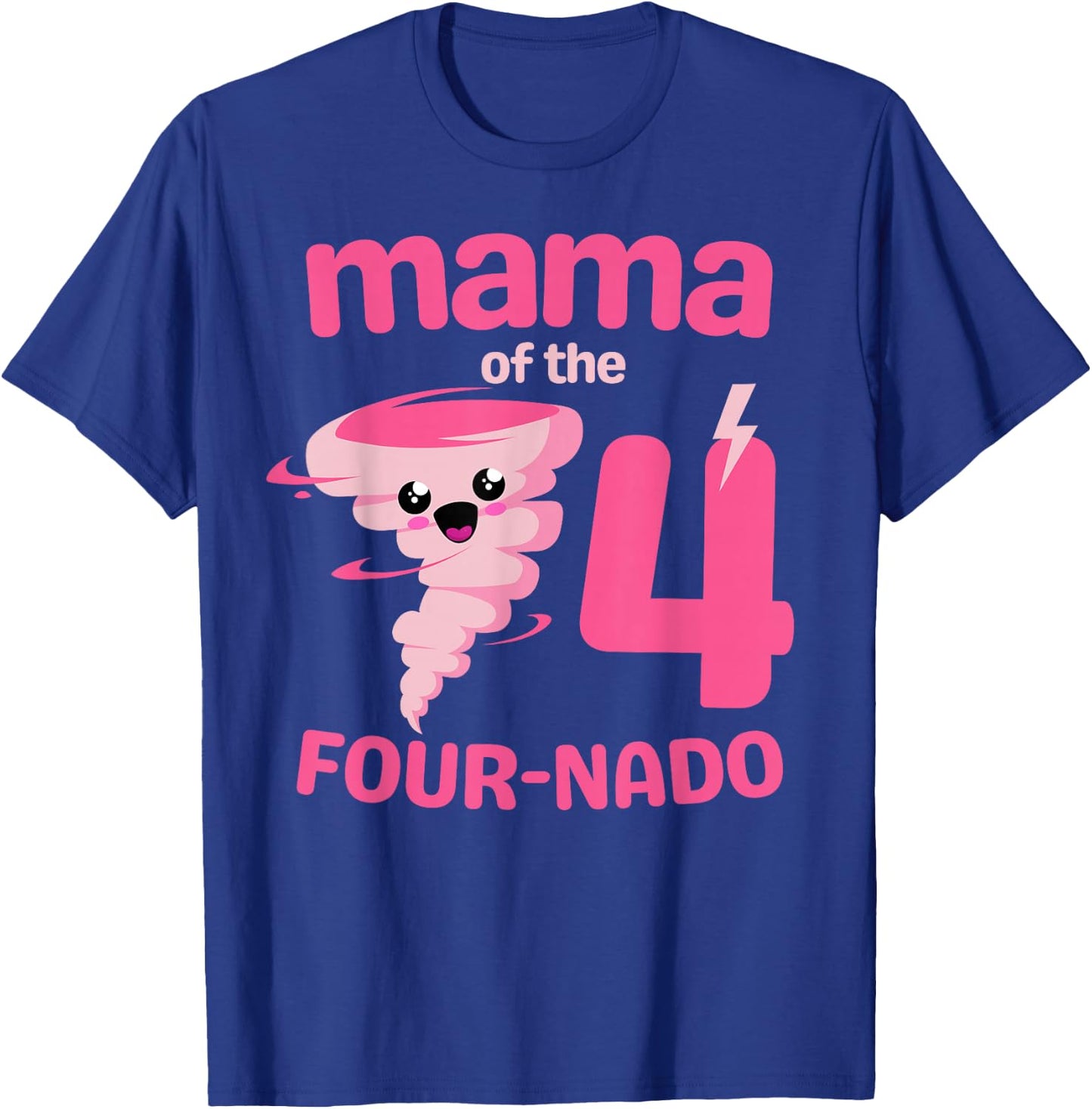 Mama of the Four-nado Tornado Theme 4th Birthday Party Kids T-Shirt - T-Shirt | Royal