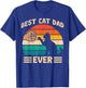 Best Cat Dad Ever Fist Bump Retro Fathers Day Fur Papa Daddy T-Shirt - T-Shirt | Royal